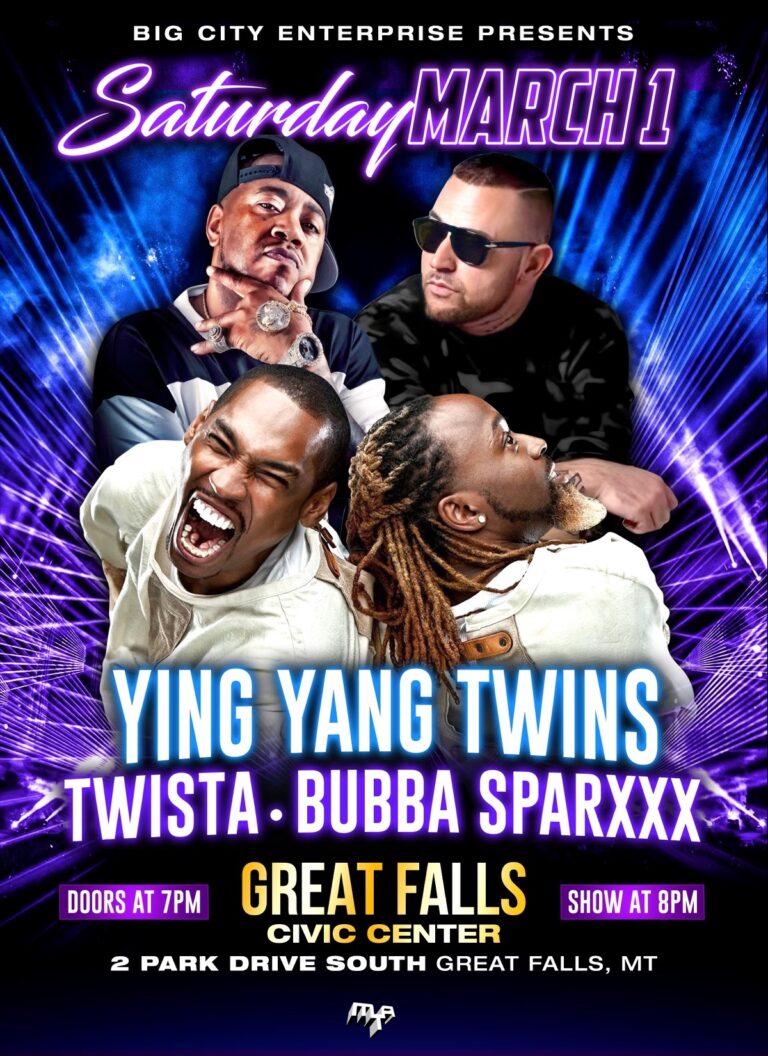 YING YANG TWINS, BUBBA SPARXXX, AND TWISTA ANNOUNCE CONCERT IN GREAT FALLS, MT MARCH 1, 2025