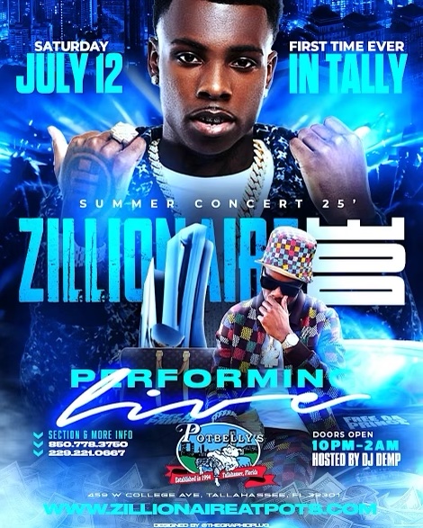 ZILLIONAIRE DOE PERFORMING LIVE IN THE GARDEN – TALLAHASSEE, FL