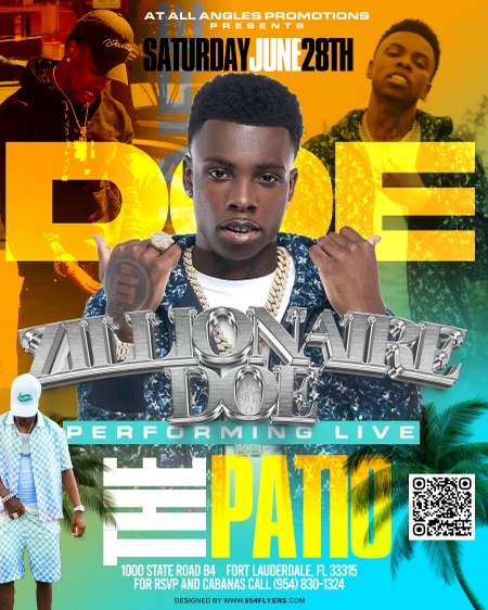ZILLIONAIRE DOE PERFORMING LIVE JUNE 28TH AT THE PATIO – FT LAUDERDALE